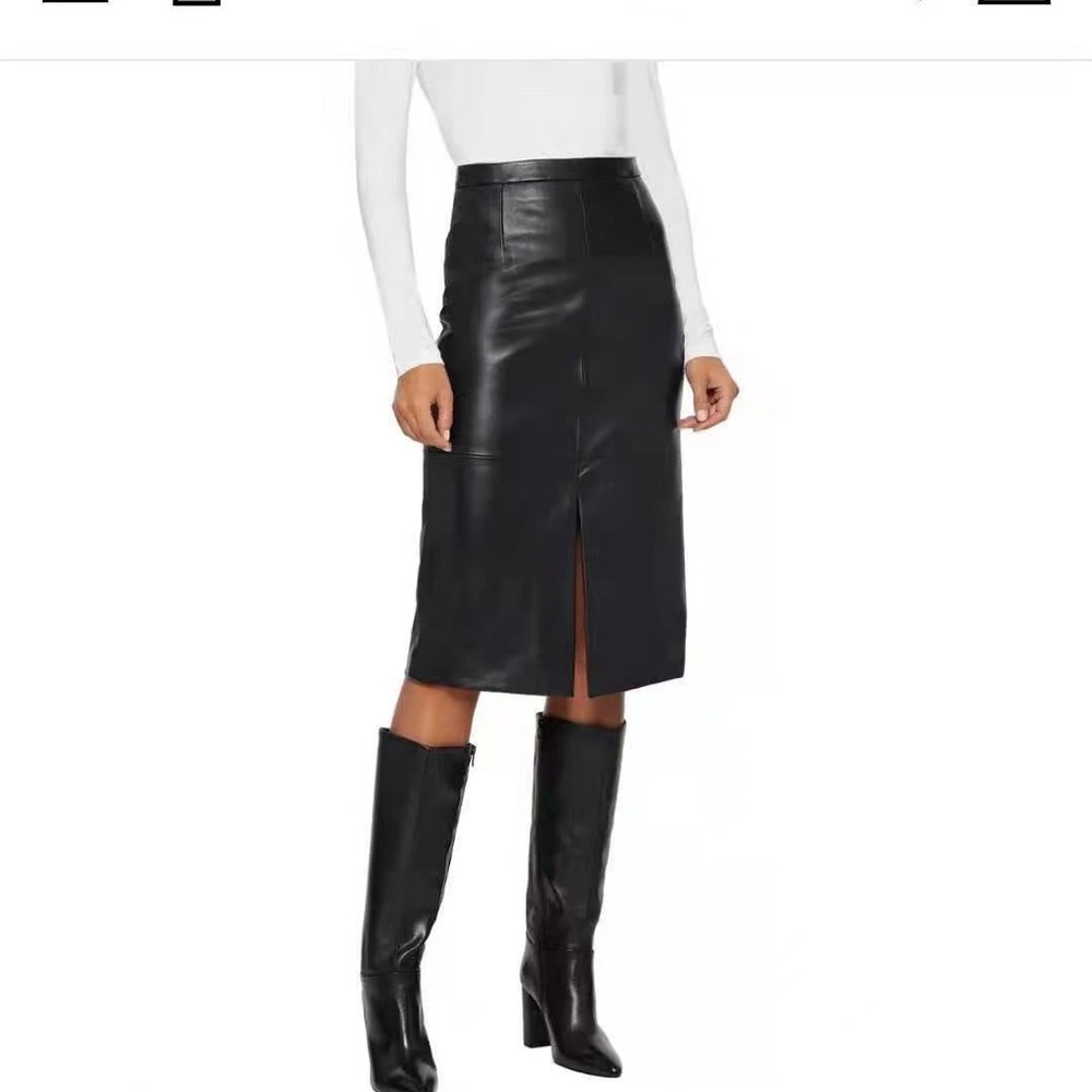 Leather pencil skirt